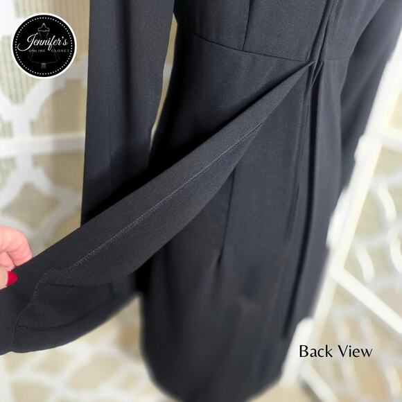 CDC Black (5) Button Split Overlay Long Sleeve Dress Size 10 - Picture 8 of 11